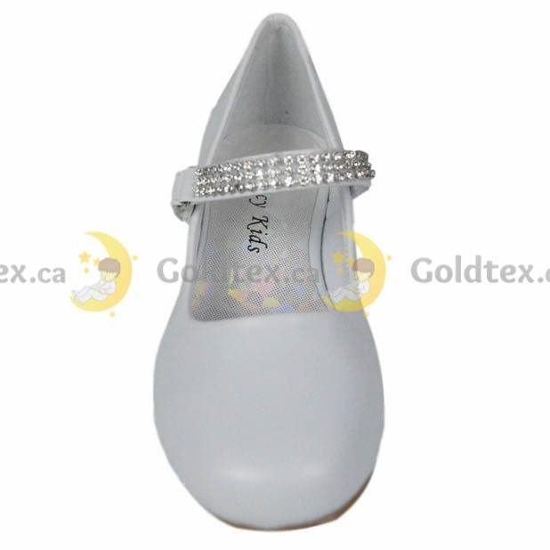 Formal Kids Wear - Formal Kids Wear Girl short 3/4" heel shoe with loop fastner