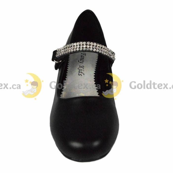 Formal Kids Wear - Formal Kids Wear Girl short 3/4" heel shoe with loop fastner