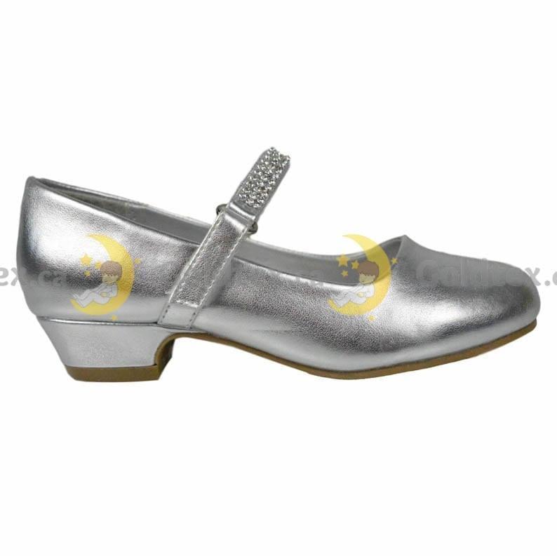 Formal Kids Wear - Formal Kids Wear Girl short 3/4" heel shoe with loop fastner