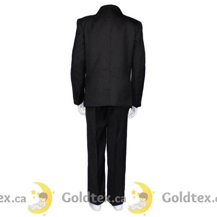 Formal Kids Wear - Formal Kids Wear Mat black boy suit - 5 piece