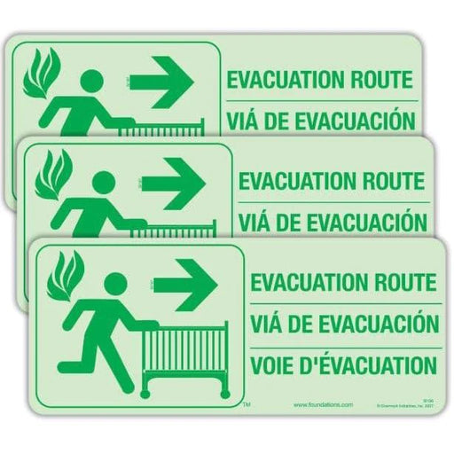 Foundations® - Foundations First Responder® Evacuation Route Signs (3 Signs)