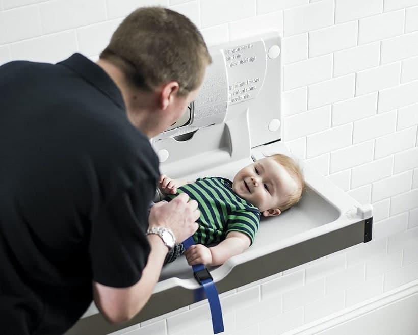 Foundations® - Foundations Frameless Clad Commercial Baby Changing Station - Stainless Surface Mount with Full Stainless Wrap Shell (EZ Mount™ backer plate NOT included)