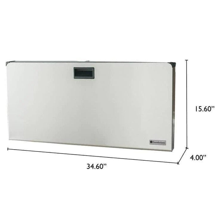 Foundations® - Foundations Frameless Clad Commercial Horizontal Baby Changing Station - Stainless Surface Mount with Full Stainless Wrap Shell (EZ Mount™ backer plate NOT included)
