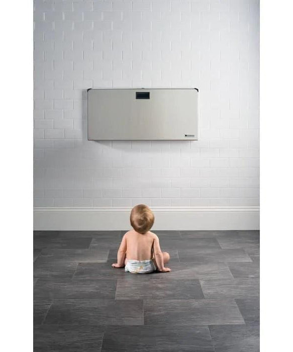 Foundations® - Foundations Frameless Clad Commercial Horizontal Baby Changing Station - Stainless Surface Mount with Full Stainless Wrap Shell (EZ Mount™ backer plate NOT included)