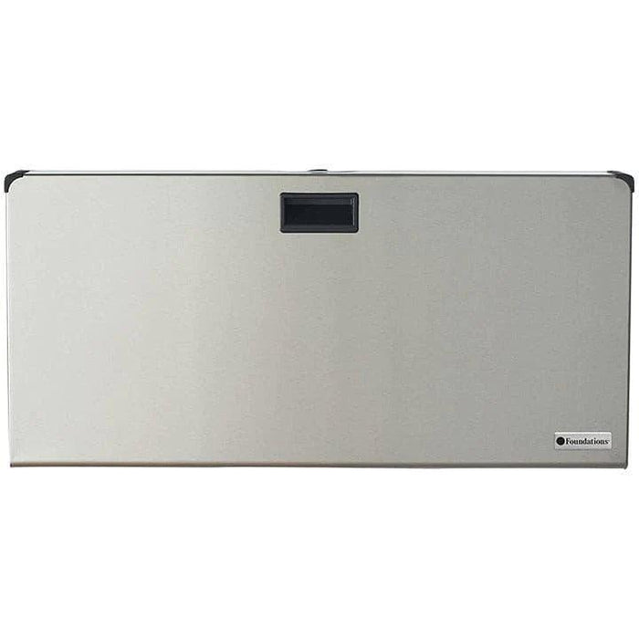 Foundations® - Foundations Frameless Clad Commercial Horizontal Baby Changing Station - Stainless Surface Mount with Full Stainless Wrap Shell (EZ Mount™ backer plate NOT included)