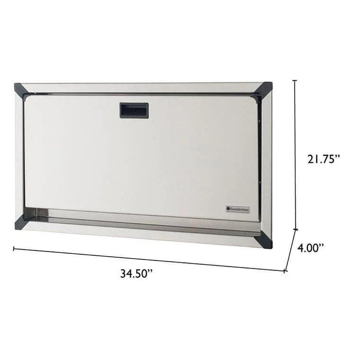 Foundations® - Foundations Horizontal Clad Stainless Steel Commercial Baby Changing Station - Recessed Mount
