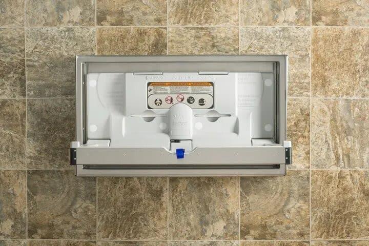 Foundations® - Foundations Horizontal Clad Stainless Steel Commercial Baby Changing Station - Recessed Mount