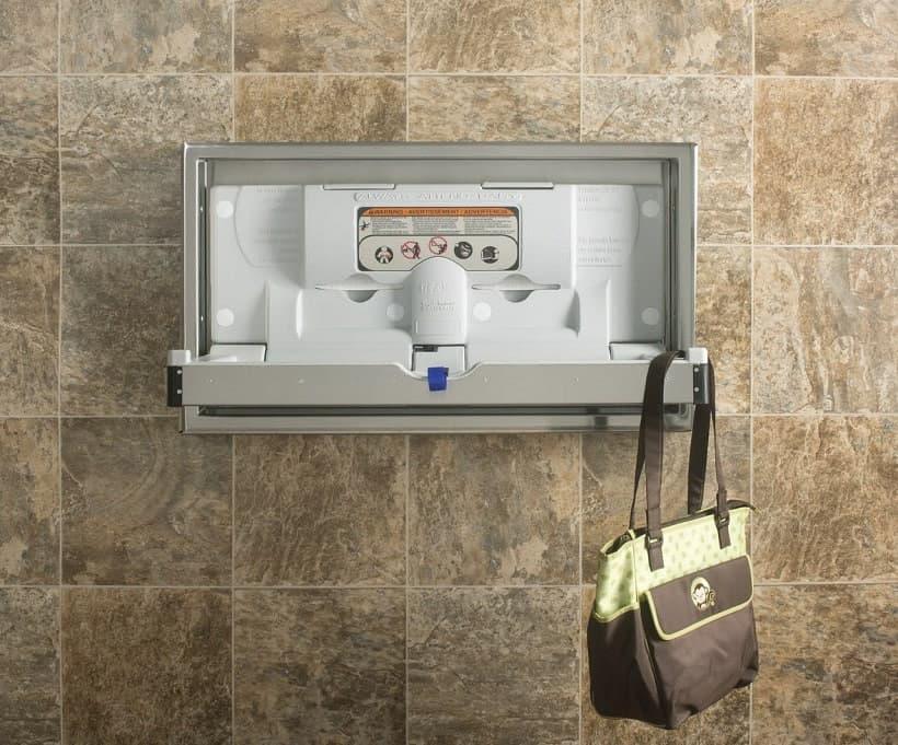 Foundations® - Foundations Horizontal Clad Stainless Steel Commercial Baby Changing Station - Recessed Mount