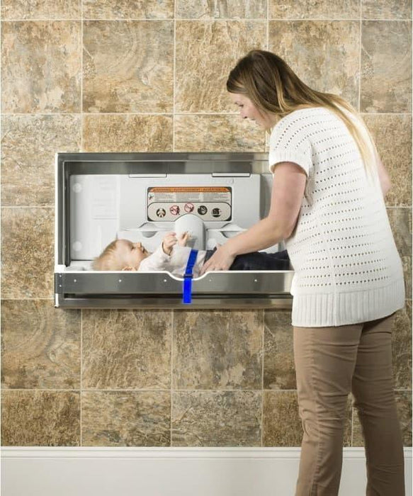Foundations® - Foundations Horizontal Clad Stainless Steel Commercial Baby Changing Station - Surface Mount