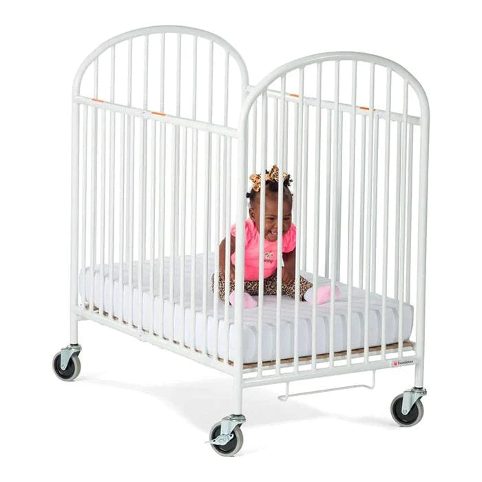 Foundations® - Foundations Pinnacle™ Compact Folding Crib with Oversized Casters (Foam Mattress)