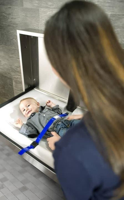 Foundations® - Foundations Premier Full Stainless Steel Horizontal Commercial Baby Changing Station - Recessed Mount