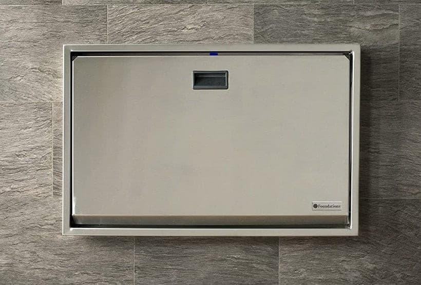 Foundations® - Foundations Premier Full Stainless Steel Horizontal Commercial Baby Changing Station - Surface Mount