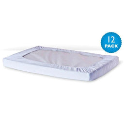 Foundations® - Foundations SafeFit™ Elastic Fitted Safety Sheet - Compact Size Cribs - 12 Pack - White