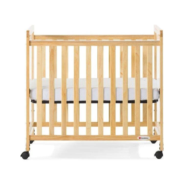 Foundations® - Foundations SafetyCraft® Baby Crib - Compact Fixed-Side with Adjustable Mattress Board - Clearview