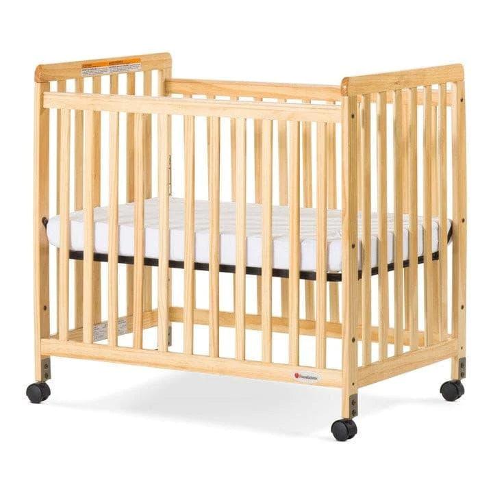 Foundations® - Foundations SafetyCraft® Baby Crib - Compact Fixed-Side with adjustable Mattress Board - Slatted