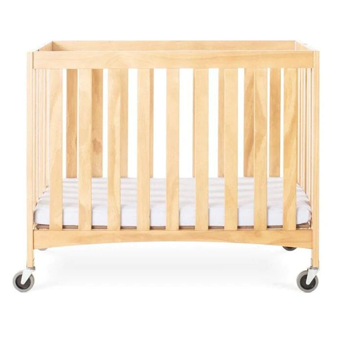 Foundations® - Foundations Travel Sleeper® Compact Folding Crib Slatted with Oversized Casters (Including Foam Mattress)