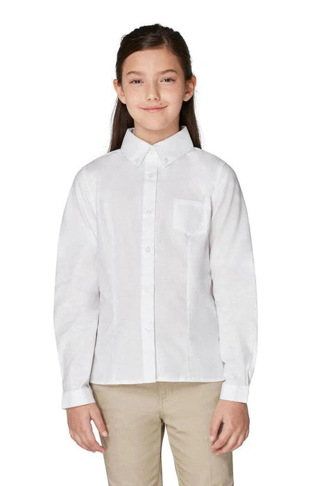 French Toast® - French Toast Girls School Uniform Long Sleeve Fitted Oxford Shirt - White - SE9287