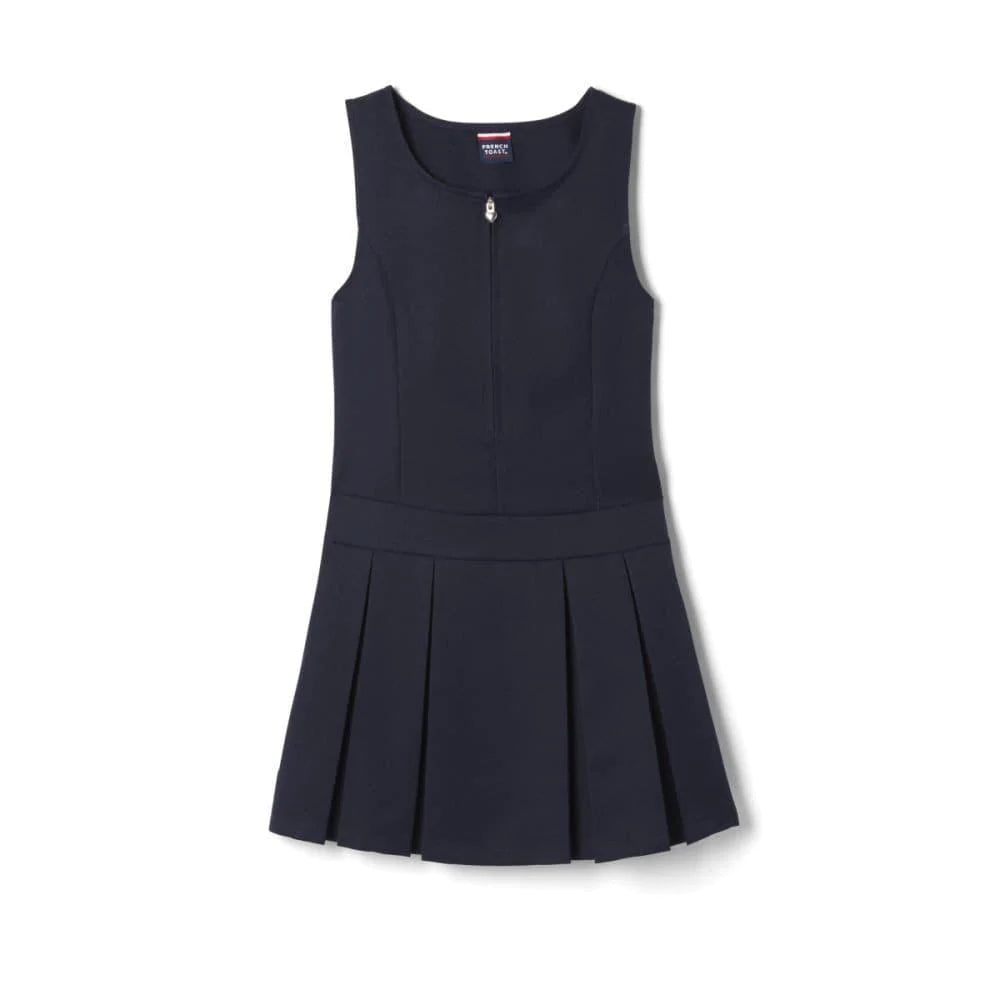 French Toast Girls School Uniform Pleated Jumper with Heart Zipper Navy SY9249