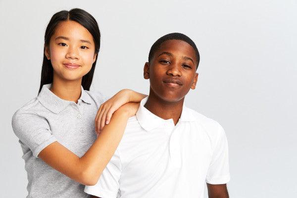 French Toast® - French Toast Girls School Uniform Short Sleeve Interlock Polo with Picot Collar - SA9423