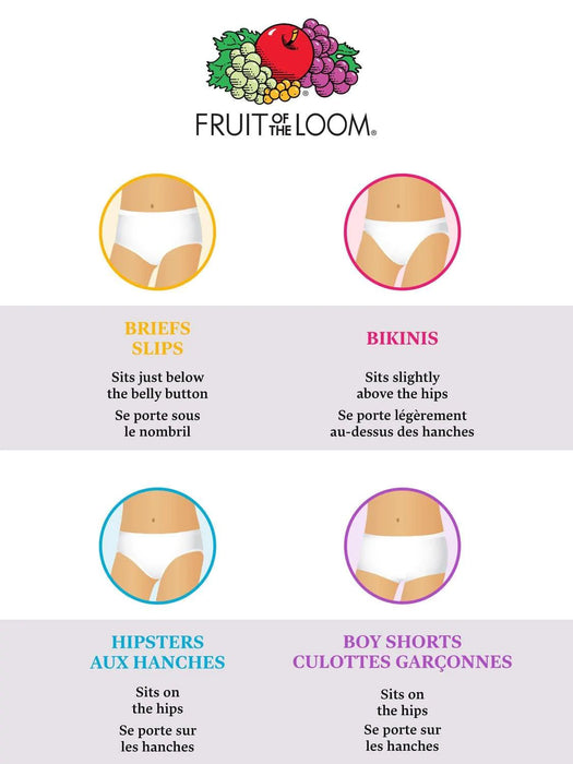  Fruit of the Loom Girls' Cotton Hipster Underwear (6