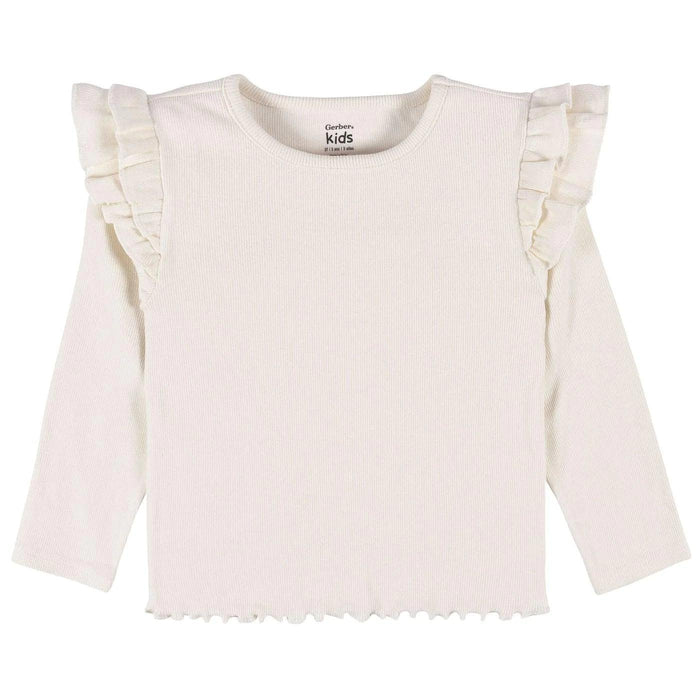 Gerber - Gerber 2-Pack Baby Girls Yellow Floral Double Ruffle Tops