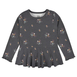 Gerber - Gerber 2-Pack Baby Girls Yellow Floral Peplum Tops (12-24m)