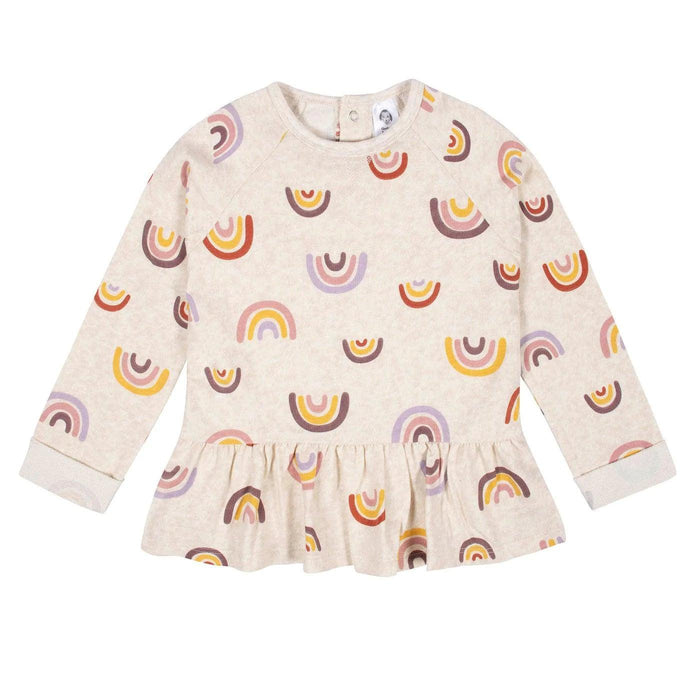 Gerber - Gerber 2-Piece Baby Girls Rainbow Peplum Top & Leggings Set