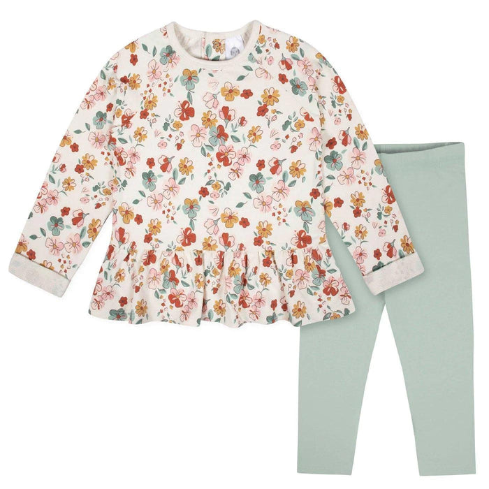 Gerber - Gerber 2-Piece Toddler Girls Floral Peplum Top & Leggings Set (2-5t)