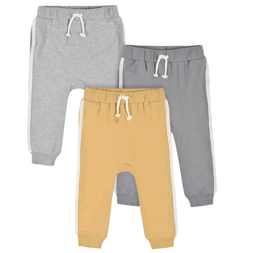 Gerber 3-Pack Toddler Boys Gray & Yellow Joggers (2-5t) — Goldtex
