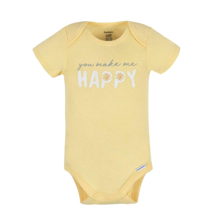 Gerber - Gerber 3-Piece Baby Girls Happy Onesies®Bodysuits & Pant Set