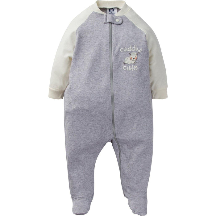 Gerber - Gerber 3pk. Boys Sleepers - Cuddly Sheep - Newborn