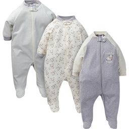 Gerber - Gerber 3pk. Boys Sleepers - Cuddly Sheep - Newborn