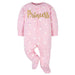 Gerber - Gerber 4-Pack Baby Girls Princess Sleep 'n Plays with Mitten Cuffs, Newborn