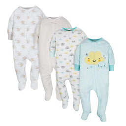 Gerber - Gerber 4-Pack Baby Neutral Clouds & Elephant Sleep 'n Plays NB