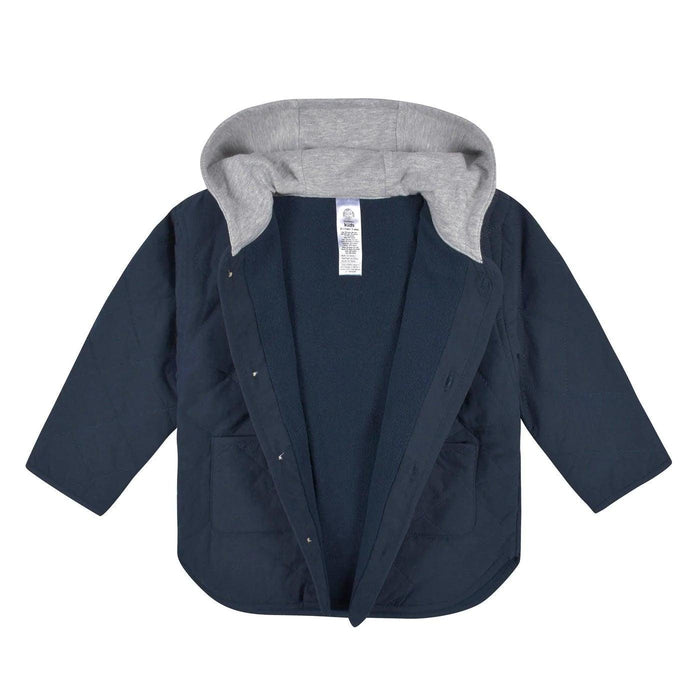 Gerber - Gerber Baby Boys Navy Quilted Hooded Jacket (12-24m)
