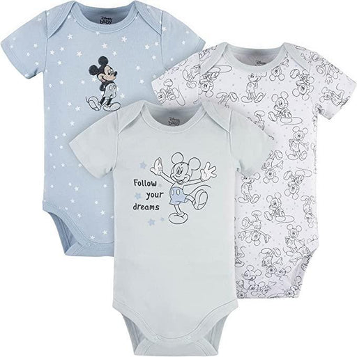 Gerber - Gerber Disney unisex-baby Mickey Mouse 3-Pack Short Sleeve Onesies Bodysuits