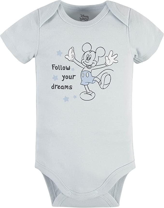 Gerber - Gerber Disney unisex-baby Mickey Mouse 3-Pack Short Sleeve Onesies Bodysuits