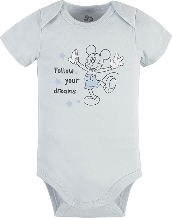 Gerber - Gerber Disney unisex-baby Mickey Mouse 3-Pack Short Sleeve Onesies Bodysuits