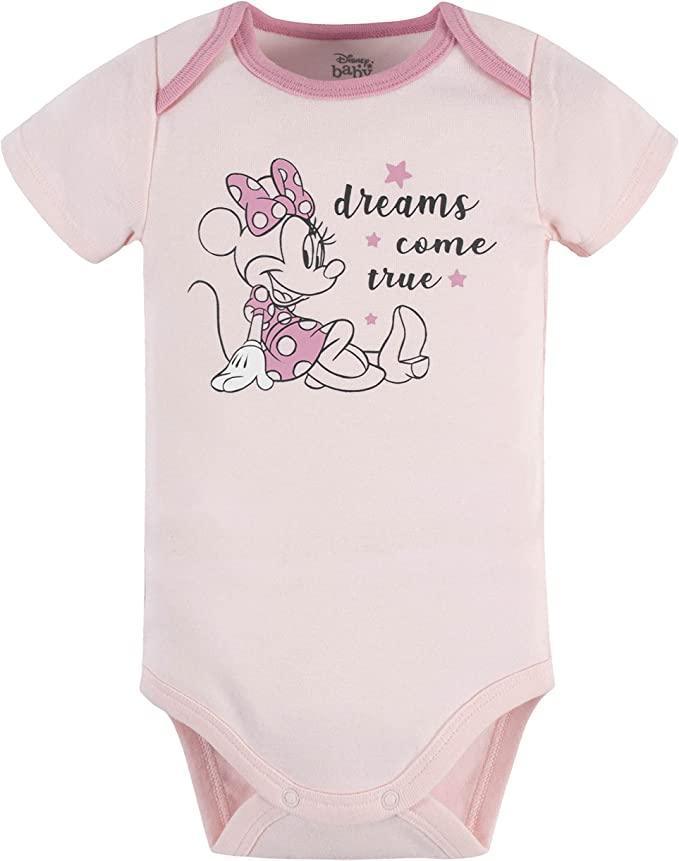 Gerber - Gerber Disney unisex-baby Minnie Mouse 3-Pack Short Sleeve Onesies Bodysuits
