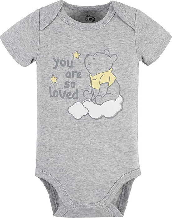 Gerber - Gerber Disney unisex-baby Winnie the Pooh 3-Pack Short Sleeve Onesies Bodysuits