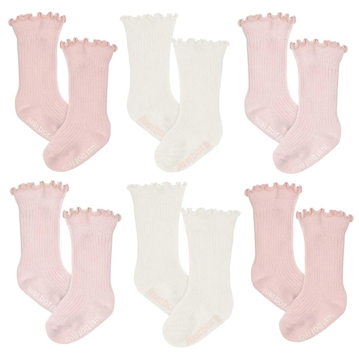 Gerber - Gerber Just Born 6-Pack Baby Girls Vintage Floral Socks 0-12m