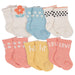 Gerber - Gerber® 6-Pack Baby Girls Flower Pot Organic Wiggle Proof Socks 12M