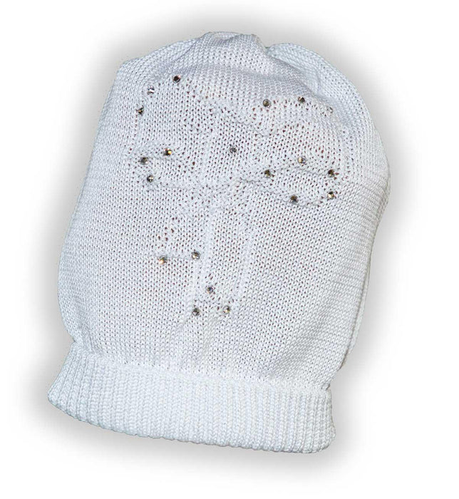Gianfranca® - Baby Girl White knit Tricot Baptism Outfit with Hat