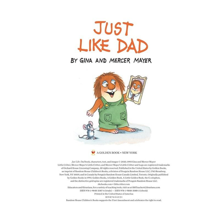 Goldtex - Just Like Dad (Little Critter Little Golden Book) by Mercer Mayer - HARDCOVER