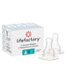 Goldtex - LifeFactory Silicone Nipples For 4oz & 9oz Glass Bottles-2 Pack