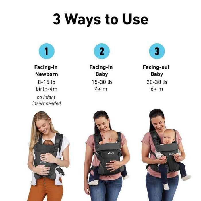 Graco® - Graco CradleMe Lite 3-in-1 Baby Carrier - Charcoal