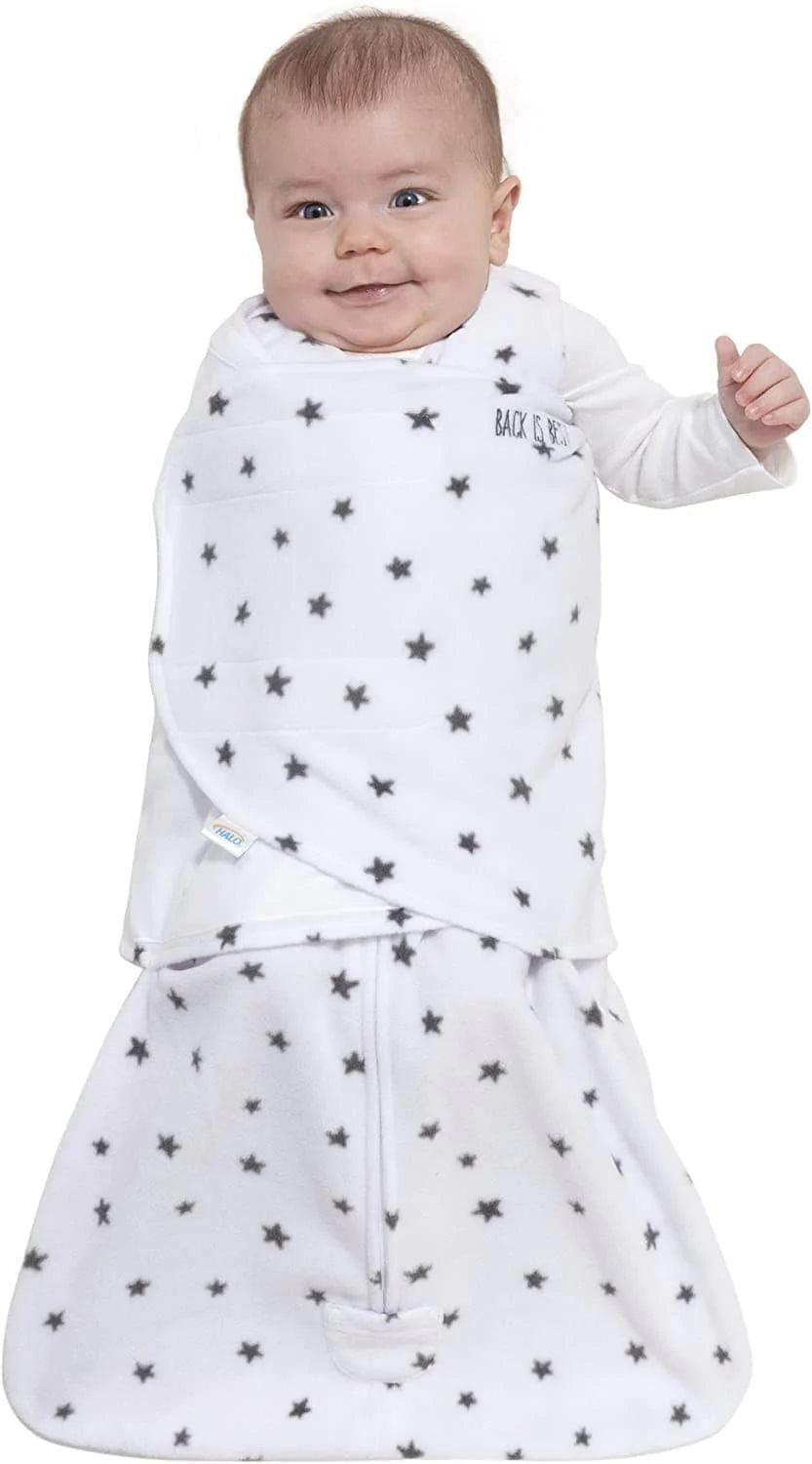 HALO® - Halo Micro Fleece Sleepsack Swaddle (3.0 TOG) - Charcoal Stars