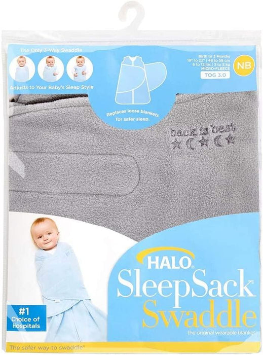 HALO® - Halo Micro Fleece Sleepsack Swaddle (3.0 TOG) - Charcoal Stars