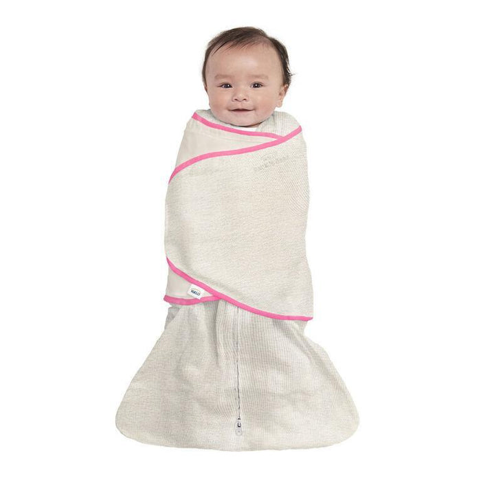 HALO® - Halo Sleepsack Swaddle-Ideal Temp- Oatmeal/Pink - 1 Tog