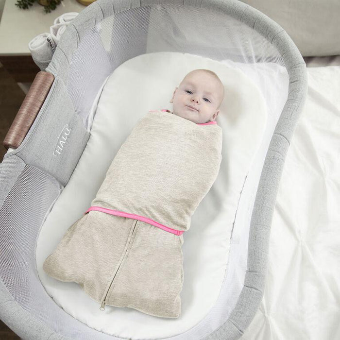 HALO® - Halo Sleepsack Swaddle-Ideal Temp- Oatmeal/Pink - 1 Tog